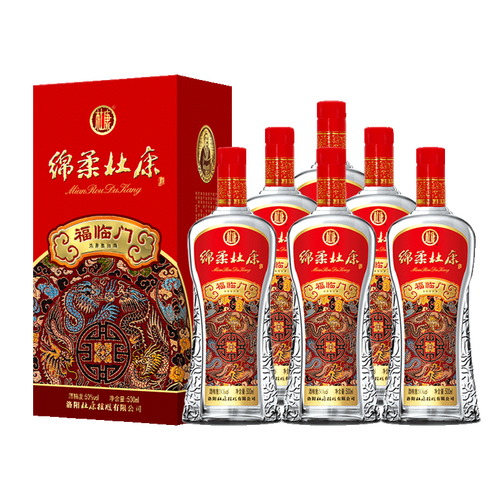 杜康白酒 杜康 绵柔福临门50度整箱装 浓香型纯粮食酒 500ml*6瓶整箱