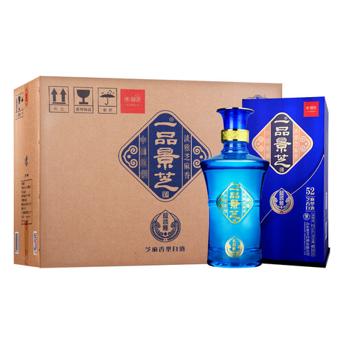 景芝酒厂直发一品景芝蓝淡雅52度芝麻香型高度白酒婚宴喜酒500ml单支
