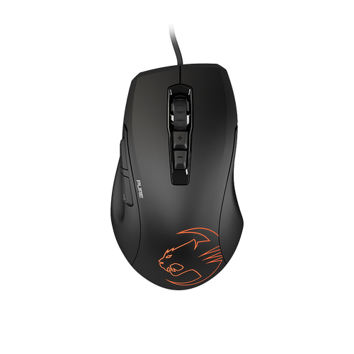 冰豹roccat 魔幻豹kone pure sel鼠标 电竞 游戏 吃鸡 入门 有线 黑色