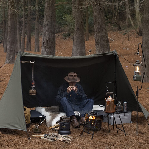 naturehike挪客户外暖炉露营取暖器多功能家用庭院烤火炉黑夜红