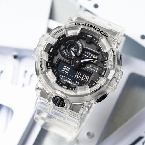 卡西欧casiogshock系列冰韧透明防水双显多功能潮流运动男表情人节