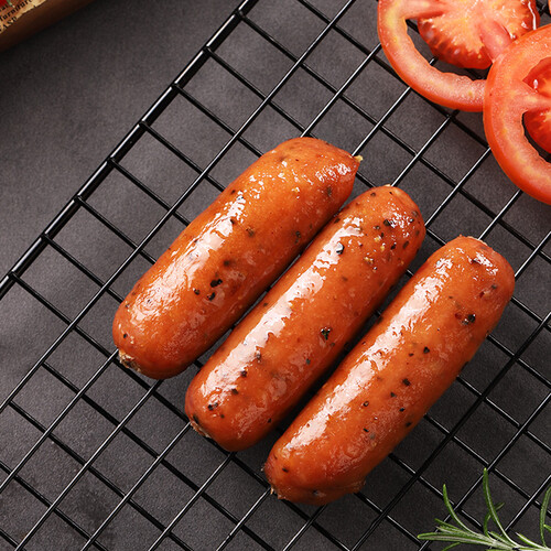 jd千脆火山石地道烤香肠黑胡椒味500g袋10支超值家庭装