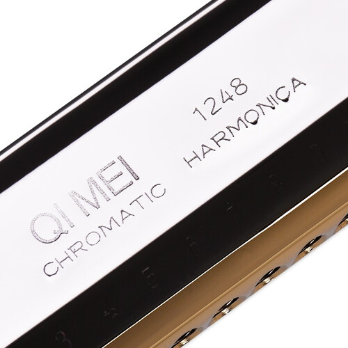 奇美口琴 奇美 qimei qm12a-4 12孔48音半音阶口琴(圆吹口,雅典黑