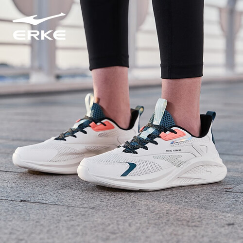 erke)男鞋跑步鞋男舒适透气轻便防滑拼接撞色休闲时尚慢跑鞋运动鞋子