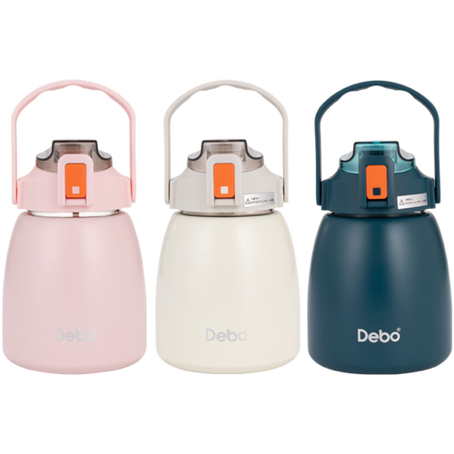 debo徳铂304不锈钢大肚杯网红款保温杯大容量水杯900ml蓝色