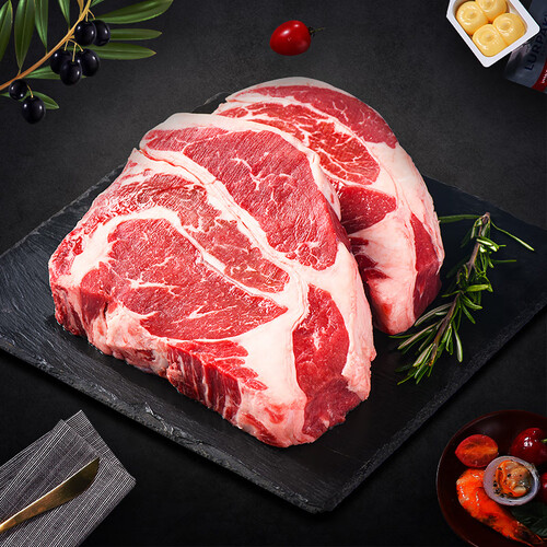 牛囤牧场国产原切眼肉牛排12kg套装300g4片谷饲300天烧烤食材