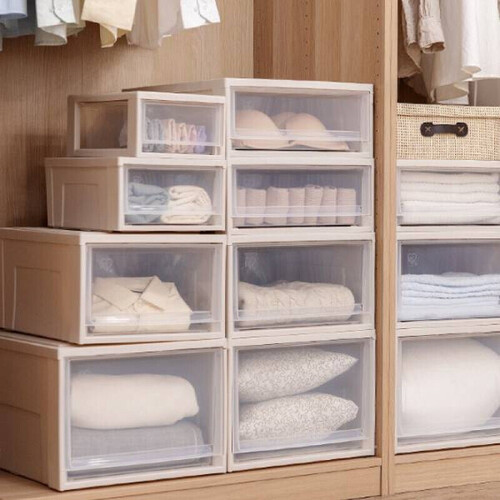 爱丽思(iris) 内衣收纳盒衣柜抽屉式收纳箱bc可叠加塑料整理箱衣柜内