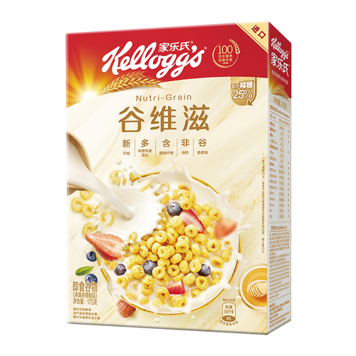 家乐氏进口食品谷维滋175g/盒 儿童营养麦片即食谷物圈早餐代餐