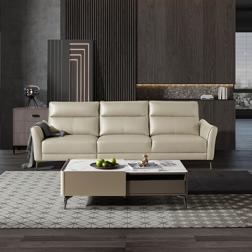 顾家家居kuka福布斯简约现代皮感科技布沙发可拆卸大坐宽客厅家具组合