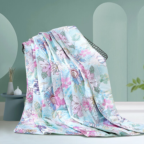 富安娜家纺 夏凉被夏被空调被子夏天可水洗夏凉被芯 花意(磨毛抗菌 可