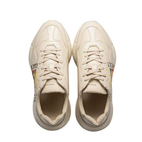 古驰gucci 男鞋 rhyton系列 gucci标识皮革休闲运动鞋500878 drw00