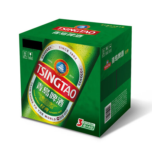 青岛啤酒(tsingtao)经典啤酒 600ml*12瓶 升级大容量 整箱装 年货送礼