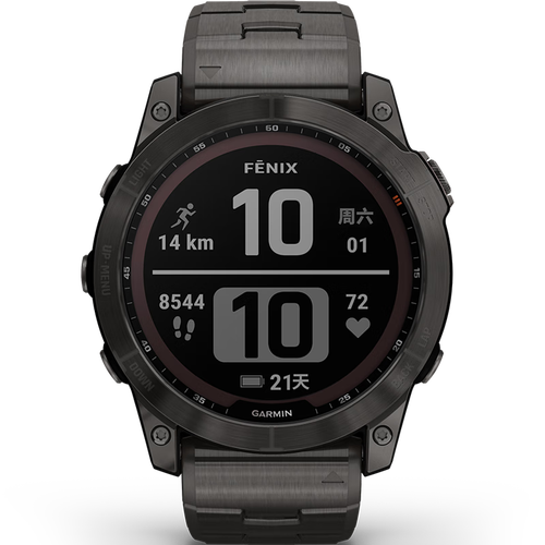 佳明garminfenix7x智能运动跑步手表太阳能心率血氧nfc触屏gpsdlc碳黑