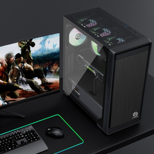 ttthermaltake启航者s5plus黑色机箱水冷电脑主机支持eatx支持360水冷