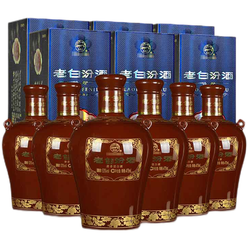 杏花村【送礼】杏花村 汾酒 白酒 老白汾封坛15 清香型 53度 475ml*6