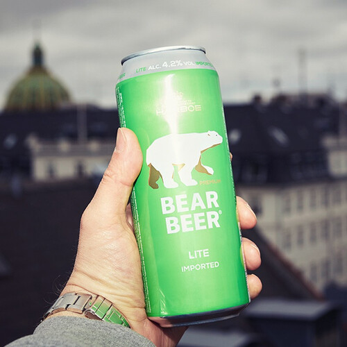 豪铂熊(bearbeer)啤酒 bearbeer 豪铂熊 清爽啤酒500ml*24听 整箱装