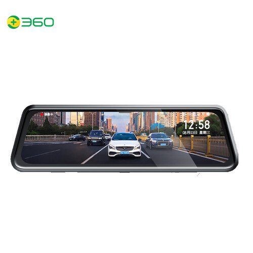 360行车记录仪m320标准版 1296p高清拍摄前后双录倒车影像全屏触摸屏