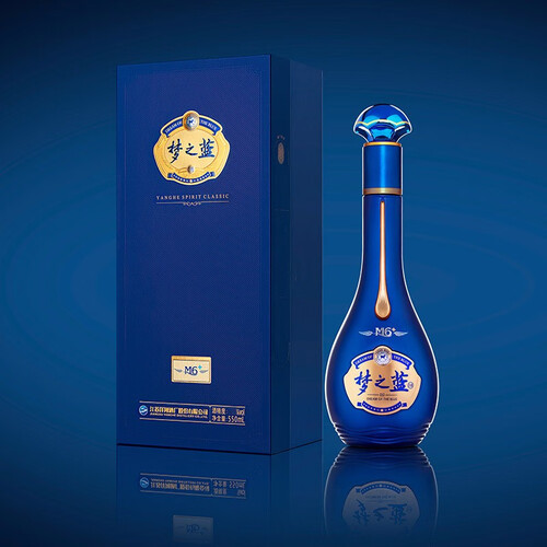 洋河梦之蓝m6蓝色经典绵柔白酒浓香型408度550ml4瓶整箱装