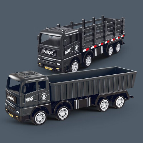 启智熊儿童仿真运输车玩具货柜车快递车木材动物围栏工程车模型男孩