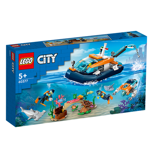 乐高(lego)积木拼装城市系列60377 潜水探险船5岁 男孩儿童玩具生日