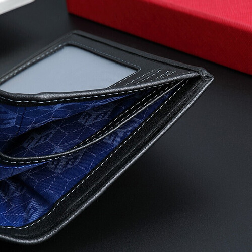 金利来goldlion钱包竖款头层牛皮票夹时尚商务皮夹横款两折钱夹礼盒黑