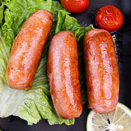 肠火山石烤肠纯香肉肠台湾风味热狗香肠脆皮肠原味地道纯肉肠500g10根