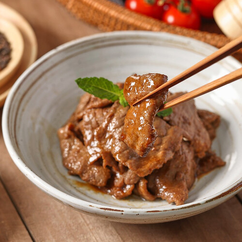 珍味小梅园蚝油牛肉片300g1盒预制菜预腌制生鲜速食