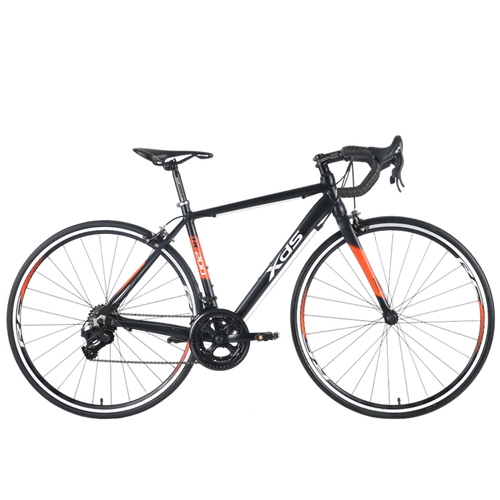 喜德盛xds公路自行车rc200入门休闲14速变速铝合金车架公路车黑橙700c