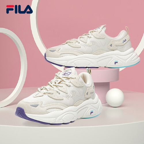 fila斐乐运动鞋女marsii火星二代春秋季时尚复古跑步鞋女奶白木薯粉gt