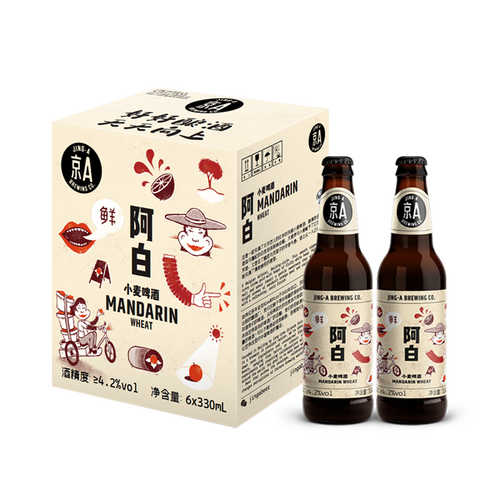 京a啤酒 京a 小麦比利时风味精酿啤酒330ml*6瓶 (新老包装 随机发货)