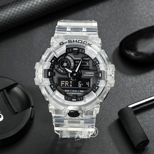 卡西欧casio手表gshock冰韧系列破冰行动透明灰防水运动男表ga700ske7