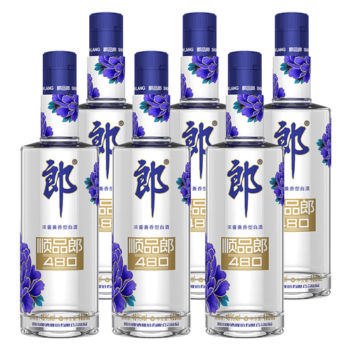 郎酒白酒 langjiu 郎酒 顺品郎480蓝款45度兼香型光瓶白酒 480ml*6瓶