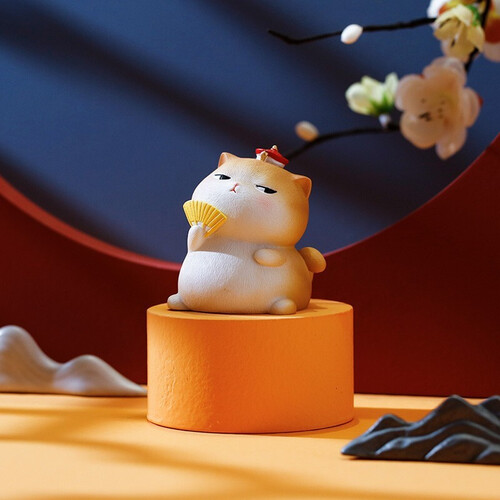 妖娆猫桌面摆件 礼遇季:妖娆猫 宫廷风猫咪摆件 故宫御猫一套四只