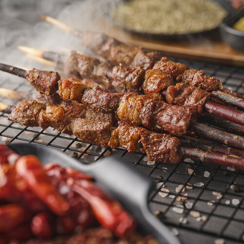 草原宏宝国产内蒙羔羊红柳大串净重350g袋10串冷冻烧烤食材烤箱适配