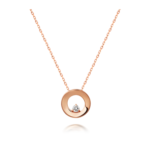 i do钻石项链/吊坠 i do round系列 nxs00009 圆环18k玫瑰金钻石项链