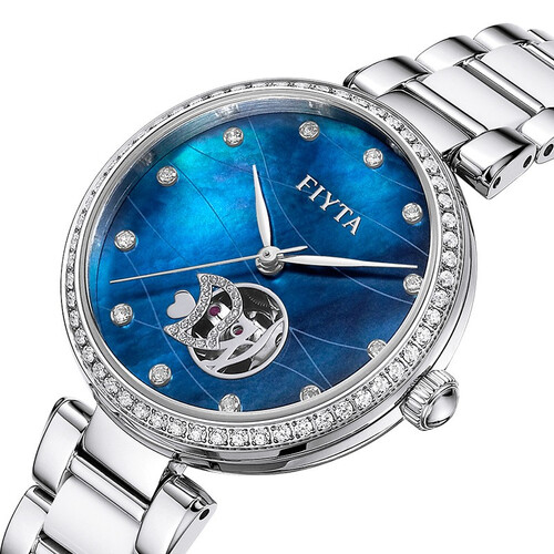 飞亚达fiyta倾城系列女士机械表精致镂空手表女国表生日礼物送女友
