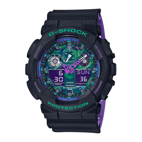 卡西欧(casio)g-shock 海洋之心潮流炫色运动双显男表 霓彩武士 ga