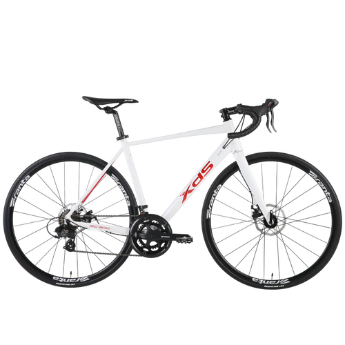 喜德盛xds公路自行车rc300铝合金内走线车架14速变速机械碟刹白色700c