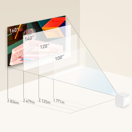 明基benqgk100智能美学4k电影机投影仪家用4k短焦自动对焦左右梯形