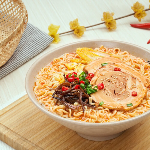 五谷道场方便食品 五谷道场非油炸方便面 酸辣豚骨面四连包118gx4袋装