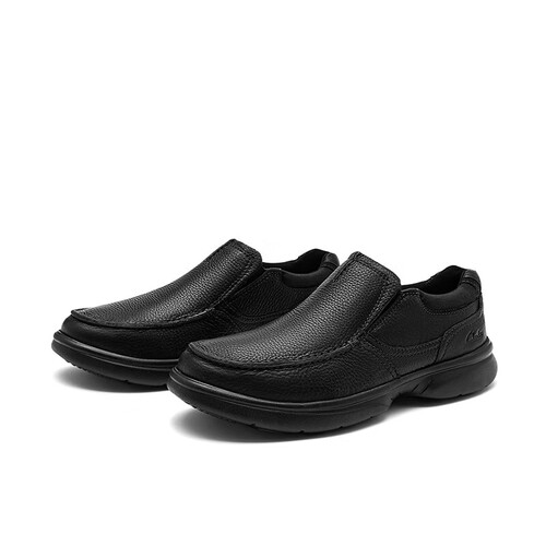 clarks其乐男鞋男士休闲鞋缓震舒适厚底真皮皮鞋一脚蹬健步鞋黑色42