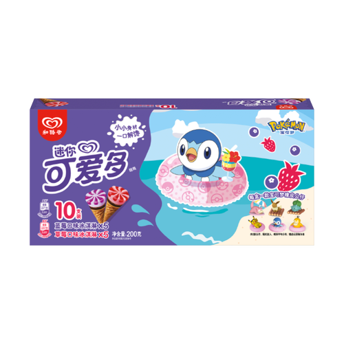 可爱多冰淇淋 可爱多 和路雪 迷你可爱多宝可梦 甜筒蓝莓&草莓口味