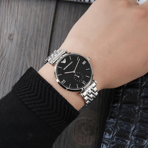 阿玛尼emporioarmani手表钢质表带休闲商务石英防水男士腕表潮店社ar