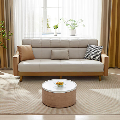 全友家居 沙发床北欧简约科技布沙发三人位可折叠两用沙发床111015