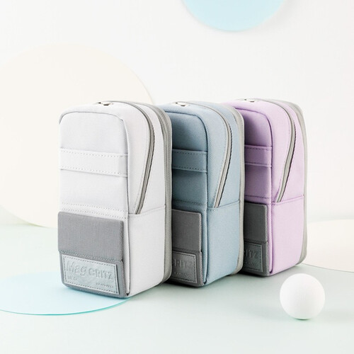 国誉kokuyo学生文具袋手机站立式涤纶笔袋浅紫大号907520175mmwsgpc