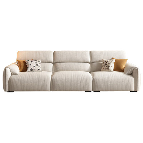 帕沙曼布艺沙发北欧简约小户型客厅大象耳朵高靠背奶油风28米da50825