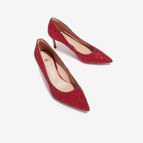 他她(tata)流光尖头高跟鞋单鞋细跟主纱婚鞋新娘鞋秀禾婚纱鞋女新款