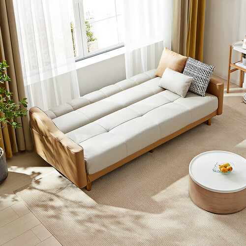 全友家居 沙发床北欧简约科技布沙发三人位可折叠两用沙发床111015