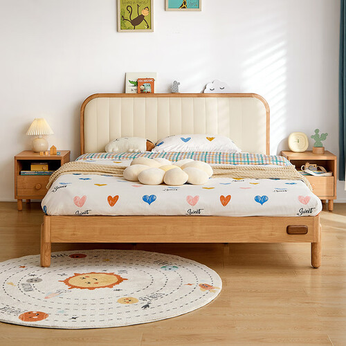 linsy kids林氏木业现代简约实木框儿童床男孩一米五卧室学生女孩单人