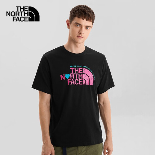 北面(the north face)户外t恤 the north face 北面 情侣款印花短袖